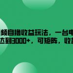 搜狐视频自撸收益玩法，一台电脑收益可以达到3k+，可矩阵，收益更高【揭秘】