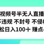 视频号半无人直播，不违规不封号，轻松日入100+【揭秘】