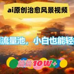 ai原创治愈风景视频，引爆流量池，小白也能轻松上手，篇篇10w+【揭秘】