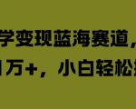 国学变现蓝海赛道，月入1W+，小白轻松操作【揭秘】