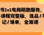 小红书1v1电商陪跑服务，资料+课程完整版，选品/笔记/爆单，全案课