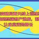 2024裂变破局两天线上训练营，从品牌布局到终端客户进店，裂变流量让企业逆势增长