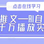 小说推文—AI自动改文千万播放实操