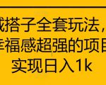 同城搭子全套玩法，一个幸福感超强的项目，实现日入1k【揭秘】