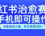 小红书治愈视频赛道，手机即可操作，流量超级火爆，单日变现300+【揭秘】