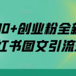 日引200+创业粉全新思路，小红书图文引流玩法【揭秘】