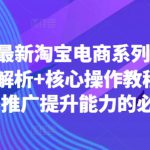 2024年最新淘宝电商系列课，底层逻辑解析+核心操作教程，运营、推广提升能力的必学