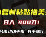 AI复制粘贴撸美金，日入400，只需动动手指，小白无脑操作【揭秘】