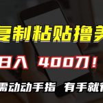 AI复制粘贴撸美金，日入400，只需动动手指，小白无脑操作【揭秘】