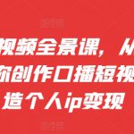 口播短视频全景课，​从0~1手把手教你创作口播短视频，打造个人ip变现