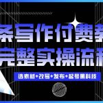 今日头条写作付费私密教程，轻松日入3位数，完整实操流程【揭秘】