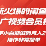 闲鱼引流推广影视会员，0成本就可以操作，新手小白月入过W+【揭秘】