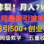 炸裂!揭秘12月最新日引流500+精准创业粉，多重收益保姆级教学