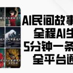 AI民间故事赛道，全程AI生成5分钟一条视频，全平台通吃