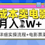 零成本卖电影票，月入过W+，实操流程+渠道