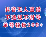 抖音无人挂JI项目，单号纯利300+稳稳的，深层揭秘最新玩法，不违规也不封号【揭秘】