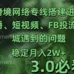 利用跨境电商网络及搭建TK直播、短视频、FB投流获客以及商城遇到的问题进行变现3.0必看版【揭秘】