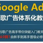 Google Ads谷歌广告体系化教程，谷歌广告高手带你突破入门难关，从0到1由新手到高手晋级必修