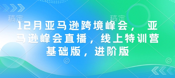 12月亚马逊跨境峰会， 亚马逊峰会直播，线上特训营基础版，进阶版_豪客资源库