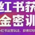 小红书获客掘金线下课，录音+ppt照片，小红书运营玩法，获客印钞机