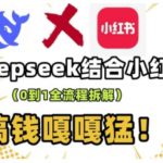 deepseek+小红书打造流量生产线实操课，0到1全流程拆解，搞钱嘎嘎猛