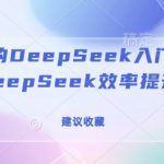 全网最全的DeepSeek入门到指南，看完DeepSeek效率提升80%(建议收藏)