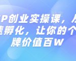 知识IP创业实操课，从0到1快速孵化，让你的个人品牌价值百W