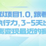 闲鱼虚拟项目1.0，跟着老手操作，有执行力，3-5天出收益，做离变现最近的赛道