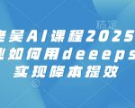 天诺老吴AI课程2025年，电商企业如何用deeepseek实现降本提效