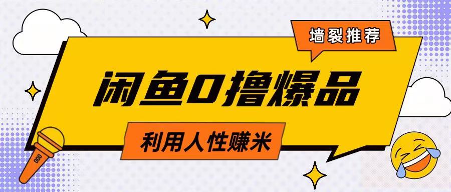 咸鱼0撸玩法利用人性售卖商品达到日挣2张的效果